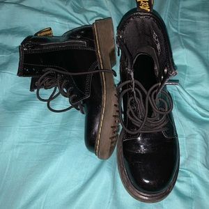 kids size 13 black patent Doc Martens